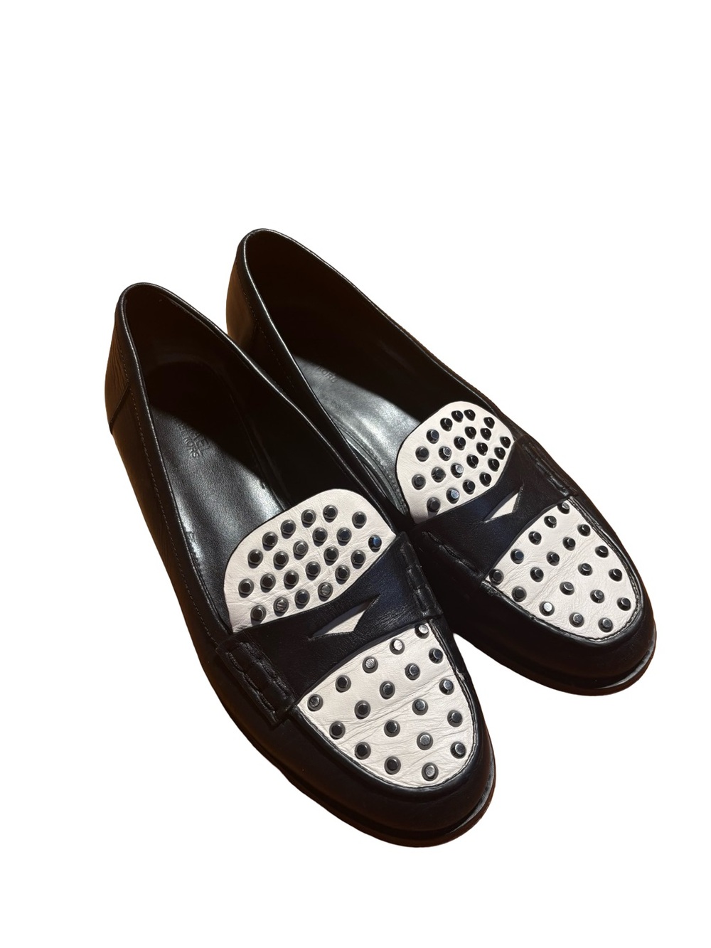 Michael Kors Two-Tone Leather Studded Penny Loafers - size 7